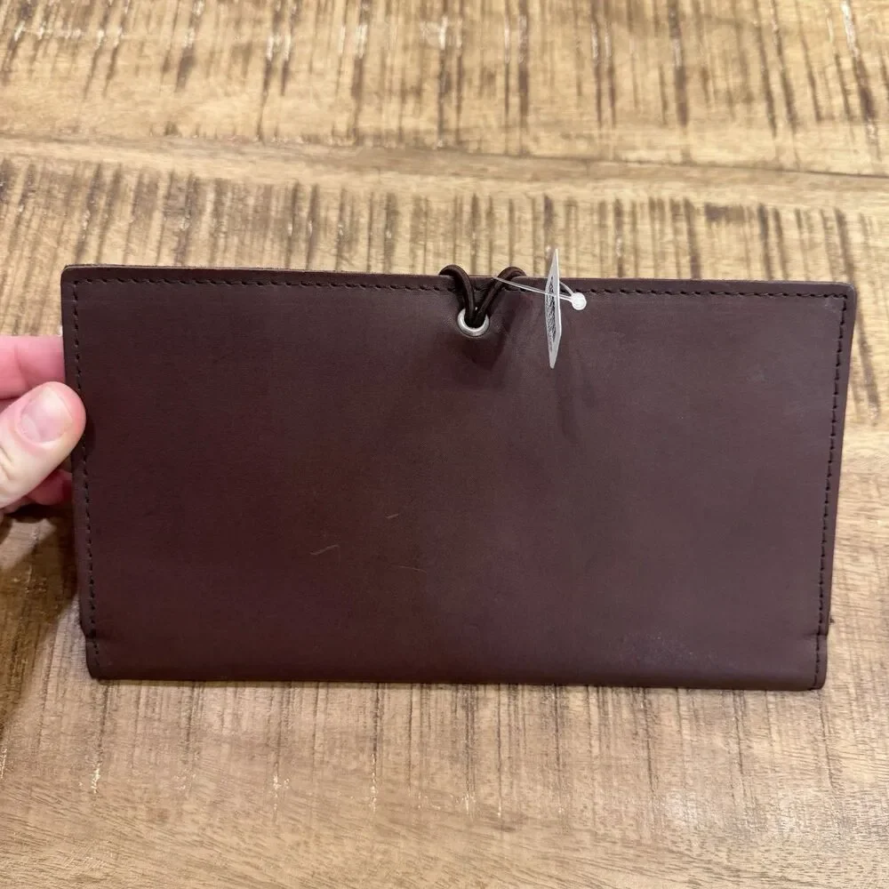 NWT Crate & Barrel Brown Leather Travel‎ Wallet